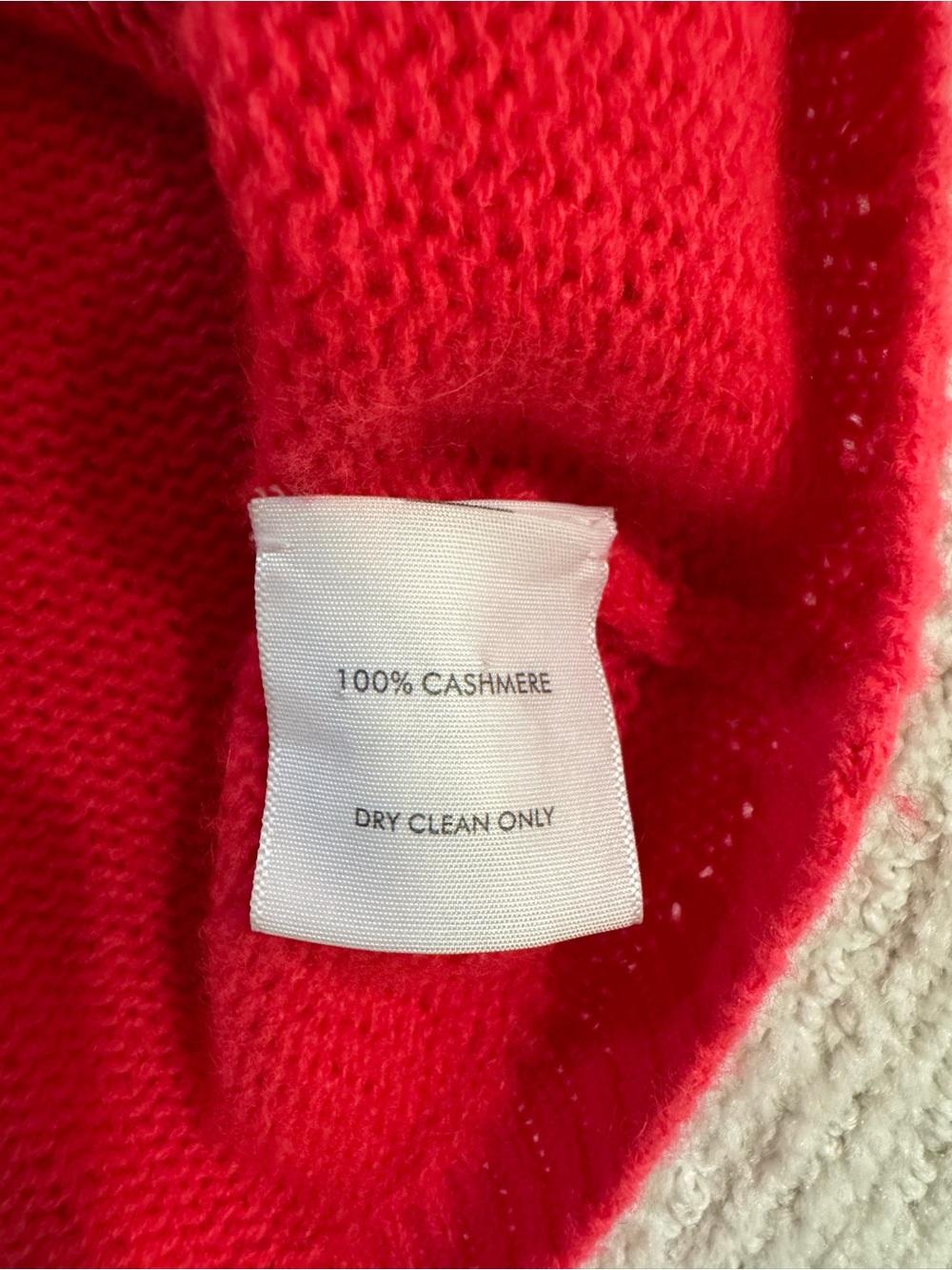 White + Warren Short Sleeve Cashmere Sweater Stunning Poppy Color size M - Picture 5 of 5